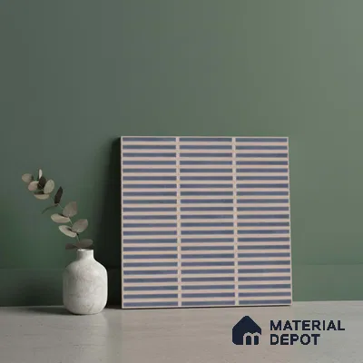 Faux Subway Look Wall Tile TL 08140 B Sitagon Blue 1 ft x 1 ft Ceramic Matte Finish - 10 mm | Please Expect a Slight Variation of Pattern