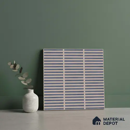 Faux Subway Look Wall Tile TL 08140 B Sitagon Blue 1 ft x 1 ft Ceramic Matte Finish - 10 mm | Please Expect a Slight Variation of Pattern