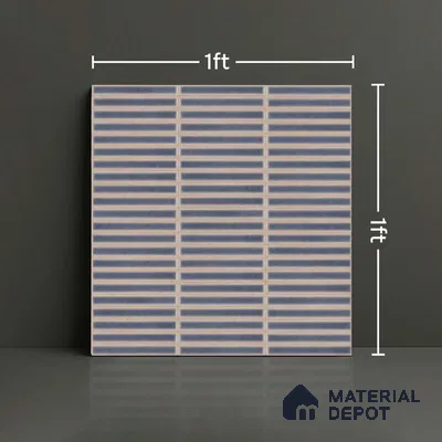 Faux Subway Look Wall Tile TL 08140 B Sitagon Blue 1 ft x 1 ft Ceramic Matte Finish - 10 mm | Please Expect a Slight Variation of Pattern