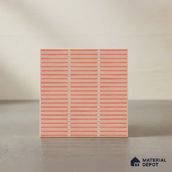 Faux Subway Look Wall Tile TL 08140 F Sitagon Red 1 ft x 1 ft Ceramic Matte Finish - 10 mm | Please Expect a Slight Variation of Pattern