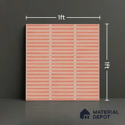 Faux Subway Look Wall Tile TL 08140 F Sitagon Red 1 ft x 1 ft Ceramic Matte Finish - 10 mm | Please Expect a Slight Variation of Pattern