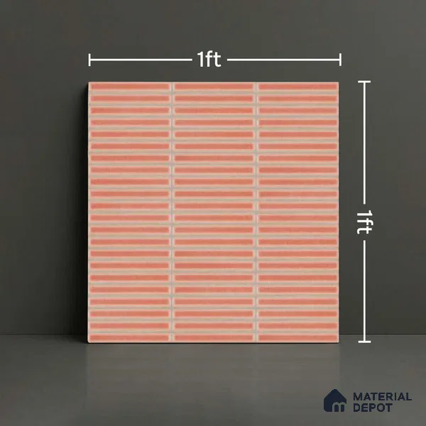 Faux Subway Look Wall Tile TL 08140 F Sitagon Red 1 ft x 1 ft Ceramic Matte Finish - 10 mm | Please Expect a Slight Variation of Pattern