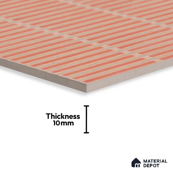 Faux Subway Look Wall Tile TL 08140 F Sitagon Red 1 ft x 1 ft Ceramic Matte Finish - 10 mm | Please Expect a Slight Variation of Pattern