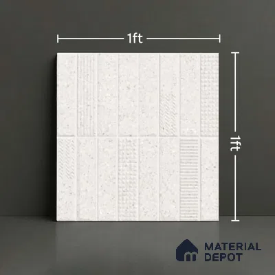Faux Subway Look Wall Tile TL 08138 B G Zilong Blanco Hl 1 ft x 1 ft Ceramic Matte Finish - 10 mm | Please Expect a Slight Variation of Pattern