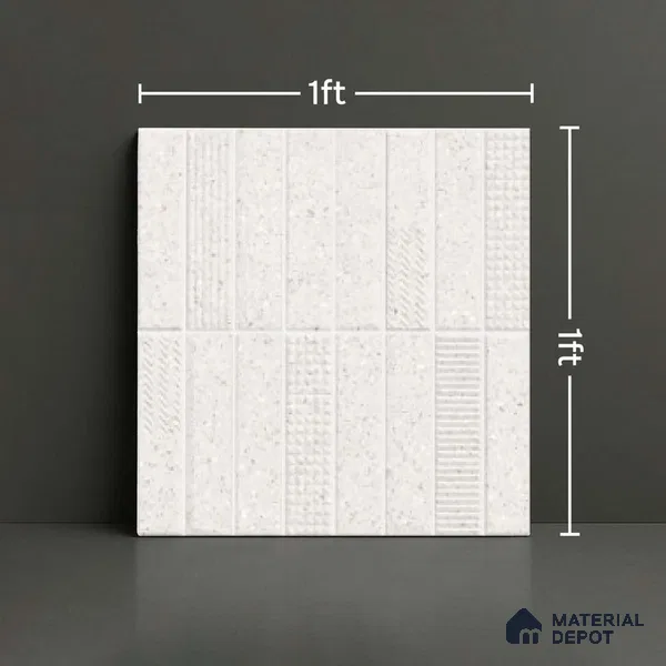 Faux Subway Look Wall Tile TL 08138 B G Zilong Blanco Hl 1 ft x 1 ft Ceramic Matte Finish - 10 mm | Please Expect a Slight Variation of Pattern