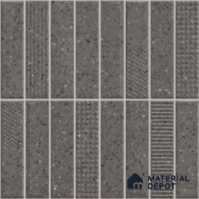 Faux Subway Look Wall Tile TL 08138 C G Zilong Coal Hl 1 ft x 1 ft Ceramic Matte Finish - 10 mm | Please Expect a Slight Variation of Pattern