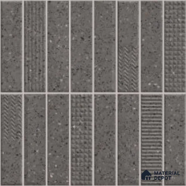Faux Subway Look Wall Tile TL 08138 C G Zilong Coal Hl 1 ft x 1 ft Ceramic Matte Finish - 10 mm | Please Expect a Slight Variation of Pattern