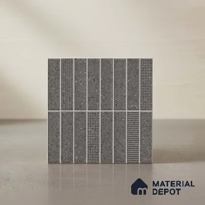 Faux Subway Look Wall Tile TL 08138 C G Zilong Coal Hl 1 ft x 1 ft Ceramic Matte Finish - 10 mm | Please Expect a Slight Variation of Pattern