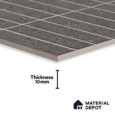 Faux Subway Look Wall Tile TL 08138 C G Zilong Coal Hl 1 ft x 1 ft Ceramic Matte Finish - 10 mm | Please Expect a Slight Variation of Pattern