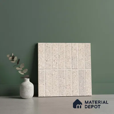 Faux Subway Look Wall Tile TL 08138 D G Zilong Crema Hl 1 ft x 1 ft Ceramic Matte Finish - 10 mm | Please Expect a Slight Variation of Pattern