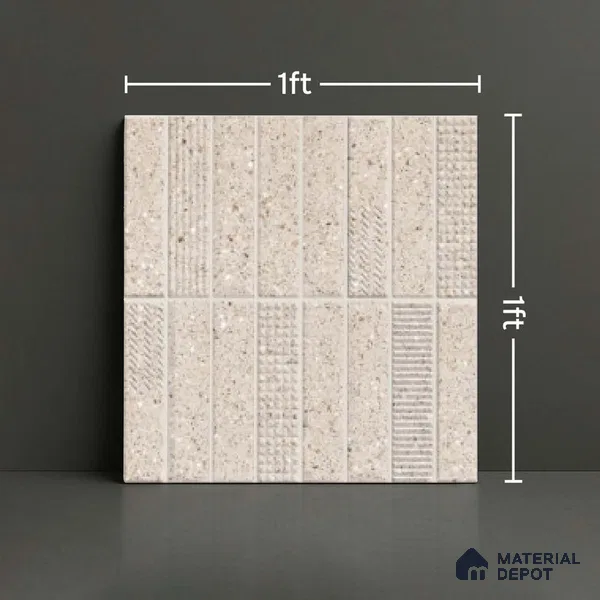 Faux Subway Look Wall Tile TL 08138 D G Zilong Crema Hl 1 ft x 1 ft Ceramic Matte Finish - 10 mm | Please Expect a Slight Variation of Pattern
