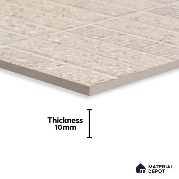 Faux Subway Look Wall Tile TL 08138 D G Zilong Crema Hl 1 ft x 1 ft Ceramic Matte Finish - 10 mm | Please Expect a Slight Variation of Pattern