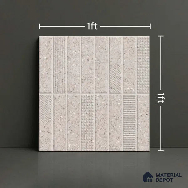 Faux Subway Look Wall Tile TL 08138 E G Zilong Grey Hl 1 ft x 1 ft Ceramic Matte Finish - 10 mm | Please Expect a Slight Variation of Pattern