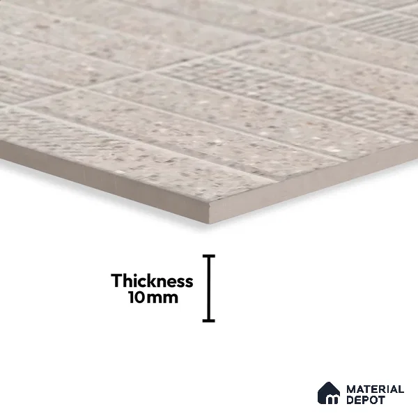 Faux Subway Look Wall Tile TL 08138 E G Zilong Grey Hl 1 ft x 1 ft Ceramic Matte Finish - 10 mm | Please Expect a Slight Variation of Pattern