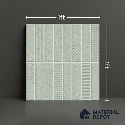 Faux Subway Look Wall Tile TL 08138 F G Zilong Olive Hl 1 ft x 1 ft Ceramic Matte Finish - 10 mm | Please Expect a Slight Variation of Pattern