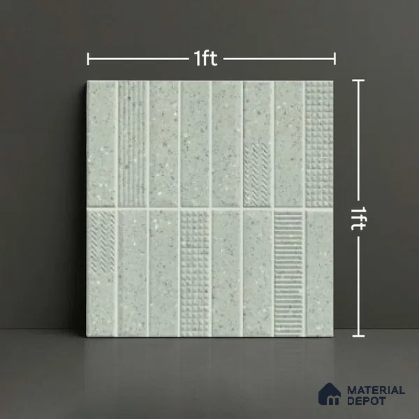 Faux Subway Look Wall Tile TL 08138 F G Zilong Olive Hl 1 ft x 1 ft Ceramic Matte Finish - 10 mm | Please Expect a Slight Variation of Pattern