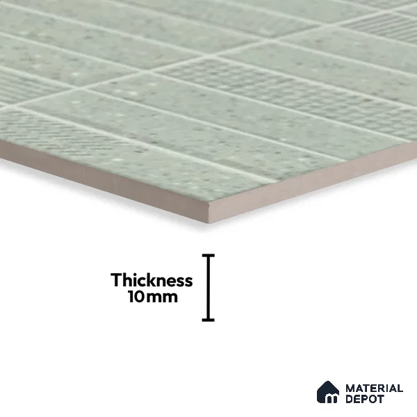 Faux Subway Look Wall Tile TL 08138 F G Zilong Olive Hl 1 ft x 1 ft Ceramic Matte Finish - 10 mm | Please Expect a Slight Variation of Pattern