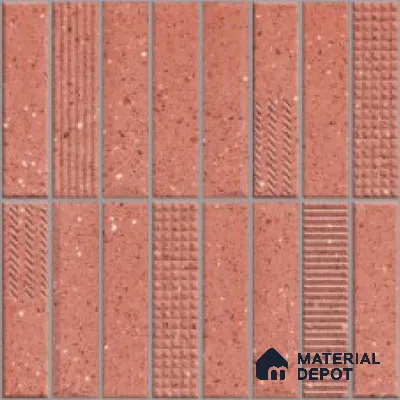 Faux Subway Look Wall Tile TL 08138 G G Zilong Red Hl 1 ft x 1 ft Ceramic Matte Finish - 10 mm | Please Expect a Slight Variation of Pattern