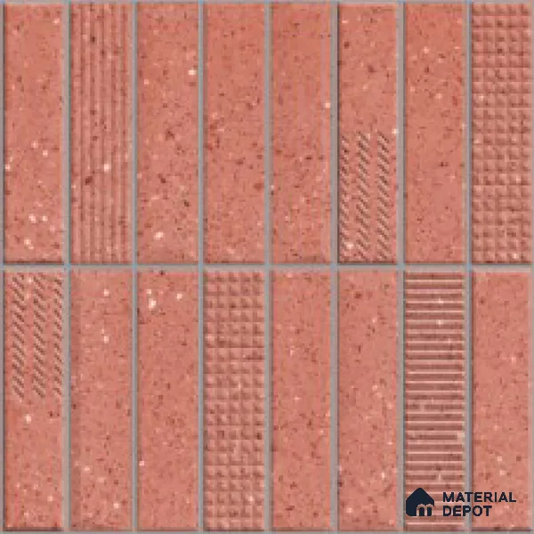 Faux Subway Look Wall Tile TL 08138 G G Zilong Red Hl 1 ft x 1 ft Ceramic Matte Finish - 10 mm | Please Expect a Slight Variation of Pattern