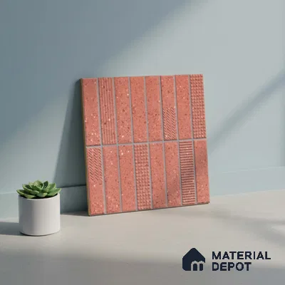 Faux Subway Look Wall Tile TL 08138 G G Zilong Red Hl 1 ft x 1 ft Ceramic Matte Finish - 10 mm | Please Expect a Slight Variation of Pattern