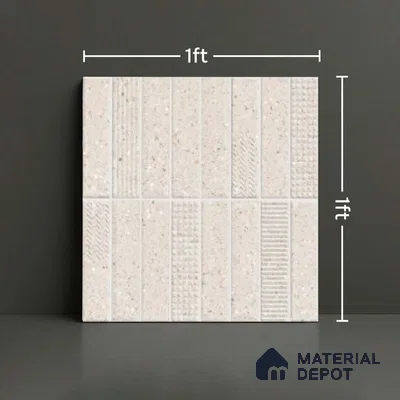 Faux Subway Look Wall Tile TL 08138 G Zilong Beige Hl 1 ft x 1 ft Ceramic Matte Finish - 10 mm | Please Expect a Slight Variation of Pattern
