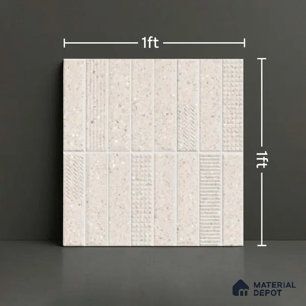 Faux Subway Look Wall Tile TL 08138 G Zilong Beige Hl 1 ft x 1 ft Ceramic Matte Finish - 10 mm | Please Expect a Slight Variation of Pattern