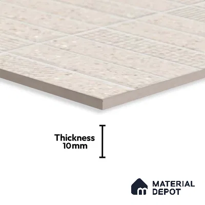 Faux Subway Look Wall Tile TL 08138 G Zilong Beige Hl 1 ft x 1 ft Ceramic Matte Finish - 10 mm | Please Expect a Slight Variation of Pattern