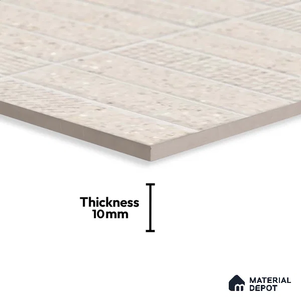 Faux Subway Look Wall Tile TL 08138 G Zilong Beige Hl 1 ft x 1 ft Ceramic Matte Finish - 10 mm | Please Expect a Slight Variation of Pattern