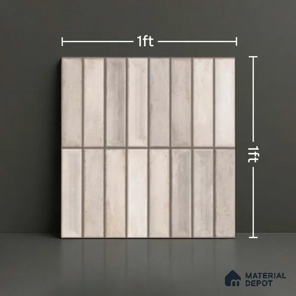 Faux Subway Look Wall Tile TL 08137 B G Arcos Grey 1 ft x 1 ft Ceramic Matte Finish - 10 mm | Please Expect a Slight Variation of Pattern