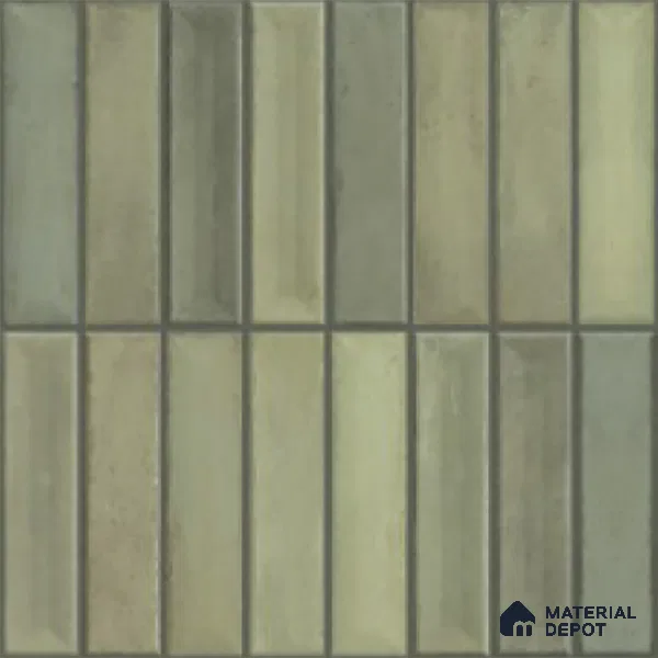 Faux Subway Look Wall Tile TL 08137 D G Arcos Olive 1 ft x 1 ft Ceramic Matte Finish - 10 mm | Please Expect a Slight Variation of Pattern