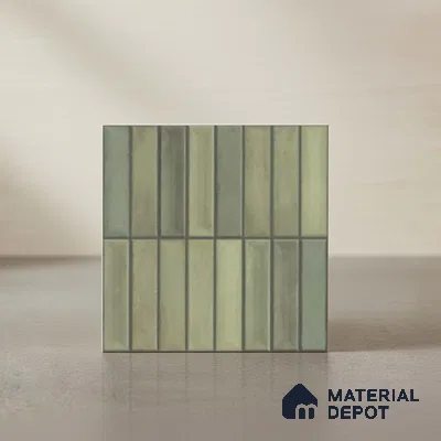 Faux Subway Look Wall Tile TL 08137 D G Arcos Olive 1 ft x 1 ft Ceramic Matte Finish - 10 mm | Please Expect a Slight Variation of Pattern