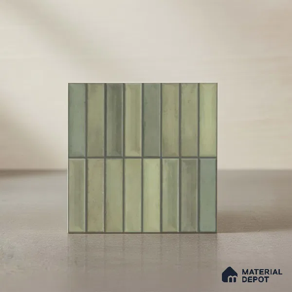Faux Subway Look Wall Tile TL 08137 D G Arcos Olive 1 ft x 1 ft Ceramic Matte Finish - 10 mm | Please Expect a Slight Variation of Pattern