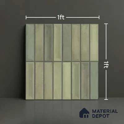 Faux Subway Look Wall Tile TL 08137 D G Arcos Olive 1 ft x 1 ft Ceramic Matte Finish - 10 mm | Please Expect a Slight Variation of Pattern