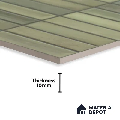 Faux Subway Look Wall Tile TL 08137 D G Arcos Olive 1 ft x 1 ft Ceramic Matte Finish - 10 mm | Please Expect a Slight Variation of Pattern