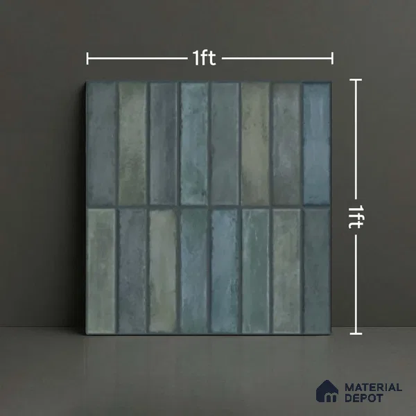 Faux Subway Look Wall Tile TL 08137 G Arcos Azure 1 ft x 1 ft Ceramic Matte Finish - 10 mm | Please Expect a Slight Variation of Pattern