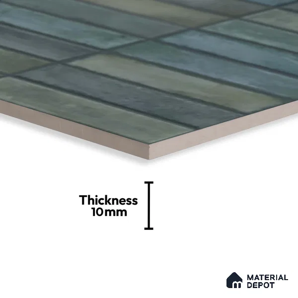 Faux Subway Look Wall Tile TL 08137 G Arcos Azure 1 ft x 1 ft Ceramic Matte Finish - 10 mm | Please Expect a Slight Variation of Pattern