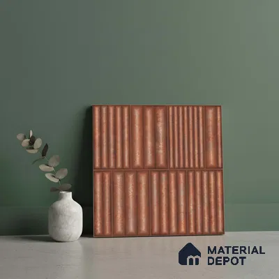 Faux Subway Look Wall Tile TL 08139 B Liberty Coper 1 ft x 1 ft Ceramic Matte Finish - 10 mm | Please Expect a Slight Variation of Pattern