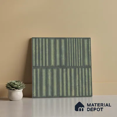 Faux Subway Look Wall Tile TL 08139 C Liberty Green 1 ft x 1 ft Ceramic Matte Finish - 10 mm | Please Expect a Slight Variation of Pattern