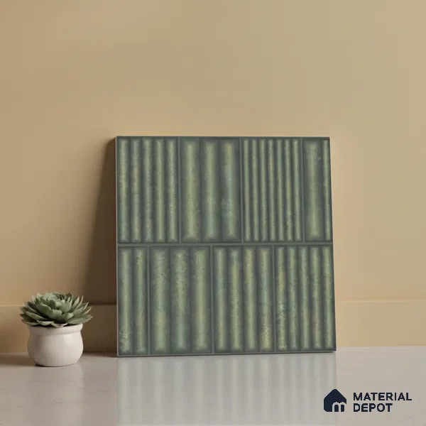 Faux Subway Look Wall Tile TL 08139 C Liberty Green 1 ft x 1 ft Ceramic Matte Finish - 10 mm | Please Expect a Slight Variation of Pattern