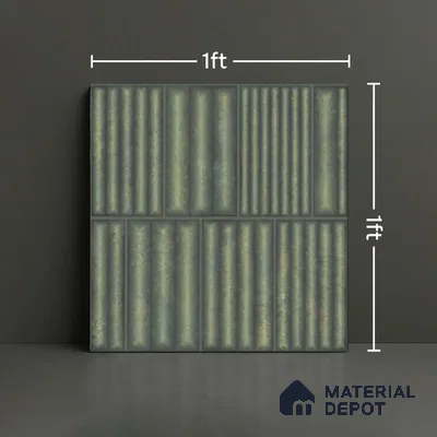 Faux Subway Look Wall Tile TL 08139 C Liberty Green 1 ft x 1 ft Ceramic Matte Finish - 10 mm | Please Expect a Slight Variation of Pattern