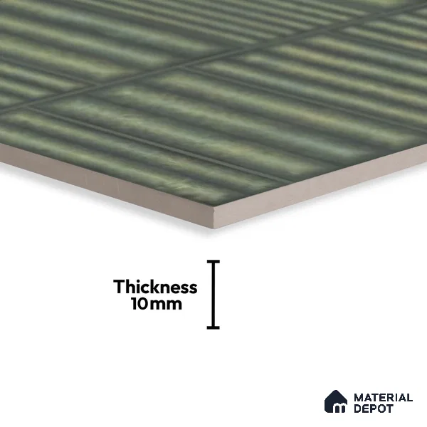 Faux Subway Look Wall Tile TL 08139 C Liberty Green 1 ft x 1 ft Ceramic Matte Finish - 10 mm | Please Expect a Slight Variation of Pattern