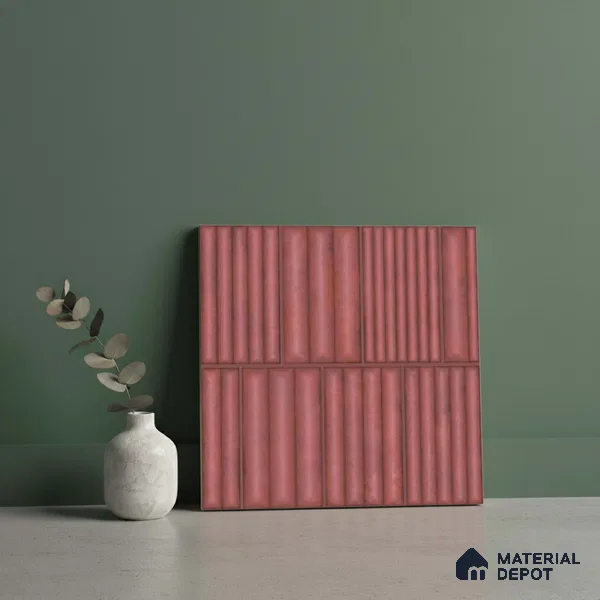 Faux Subway Look Wall Tile TL 08139 D Liberty Pink 1 ft x 1 ft Ceramic Matte Finish - 10 mm | Please Expect a Slight Variation of Pattern