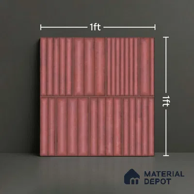 Faux Subway Look Wall Tile TL 08139 D Liberty Pink 1 ft x 1 ft Ceramic Matte Finish - 10 mm | Please Expect a Slight Variation of Pattern