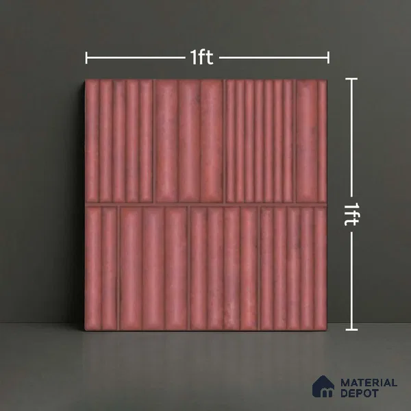 Faux Subway Look Wall Tile TL 08139 D Liberty Pink 1 ft x 1 ft Ceramic Matte Finish - 10 mm | Please Expect a Slight Variation of Pattern