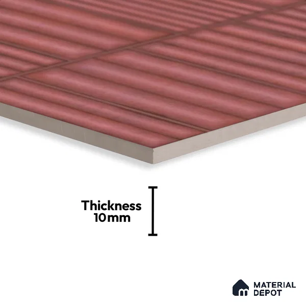 Faux Subway Look Wall Tile TL 08139 D Liberty Pink 1 ft x 1 ft Ceramic Matte Finish - 10 mm | Please Expect a Slight Variation of Pattern
