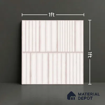Faux Subway Look Wall Tile TL 08139 E Liberty Silver 1 ft x 1 ft Ceramic Matte Finish - 10 mm | Please Expect a Slight Variation of Pattern