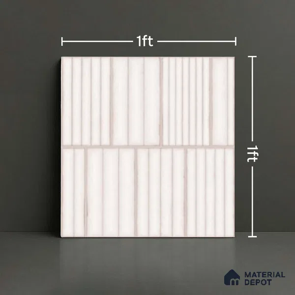 Faux Subway Look Wall Tile TL 08139 E Liberty Silver 1 ft x 1 ft Ceramic Matte Finish - 10 mm | Please Expect a Slight Variation of Pattern