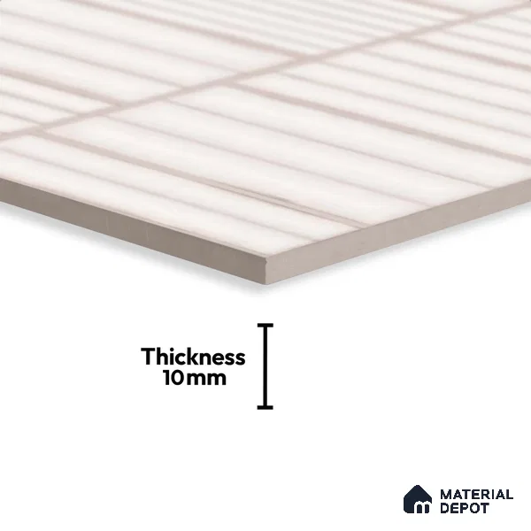 Faux Subway Look Wall Tile TL 08139 E Liberty Silver 1 ft x 1 ft Ceramic Matte Finish - 10 mm | Please Expect a Slight Variation of Pattern