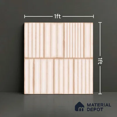 Faux Subway Look Wall Tile TL 08139 Liberty Bone 1 ft x 1 ft Ceramic Matte Finish - 10 mm | Please Expect a Slight Variation of Pattern