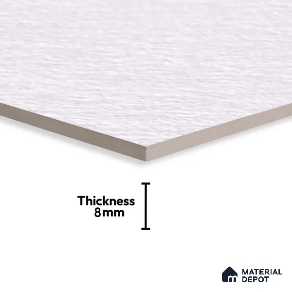 Stone Look Tile TL 08597 White 1 ft x 1 ft Ceramic Matte Finish - 8 mm